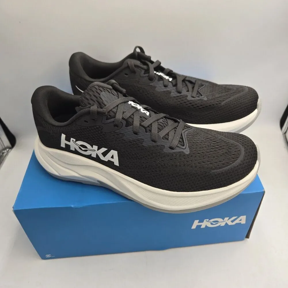 HOKA One One Rincon 4 Running Shoes Women’s 9 B Black White Sneakers 1155131 NEW
